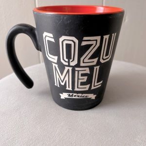 Cozumel Mexico Stoneware Coffee Mug Black & Orange
